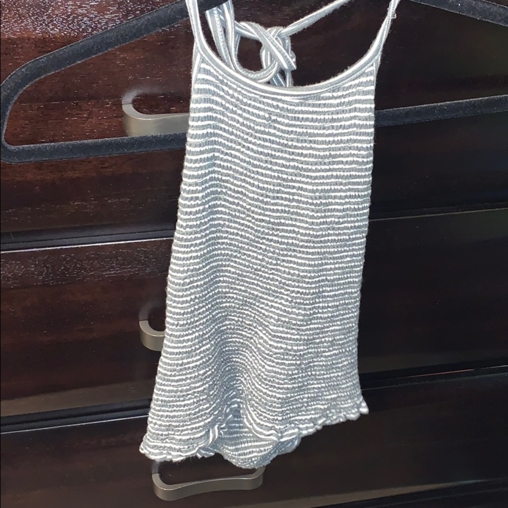 White and Green Halter Top